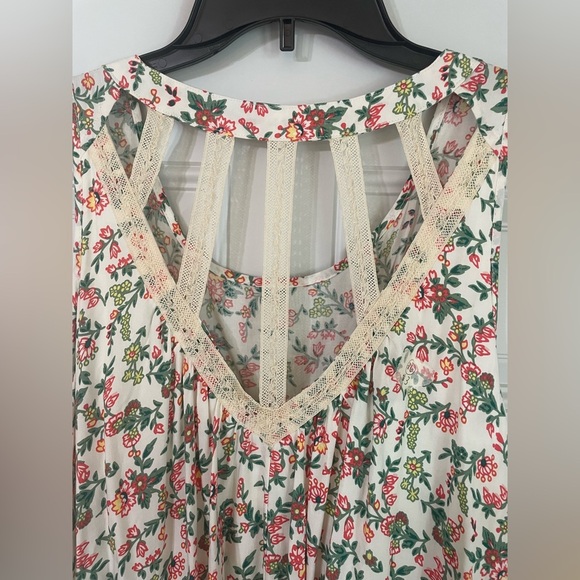 Entro Floral Lace Detailing Cottagecore Fairycore Peasant Babydoll Dress Medium - Picture 6 of 8